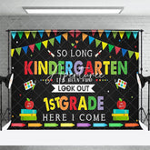 Aperturee - Aperturee Colorful Blackboard Kindergarten Graduation Backdrop